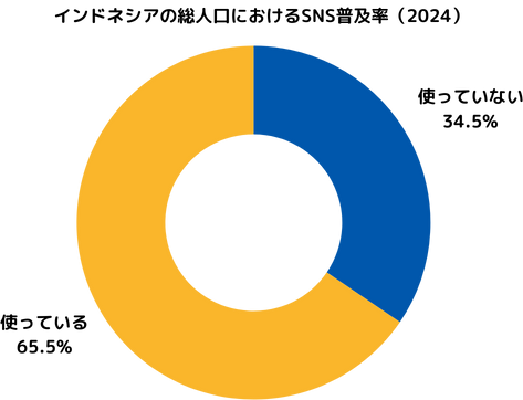 インドネシアの総人口におけるSNS普及率（2024）